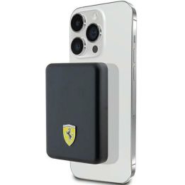 Powerbank Ferrari metalinis logotipas MagSafe 15W 5000mAh - juodas