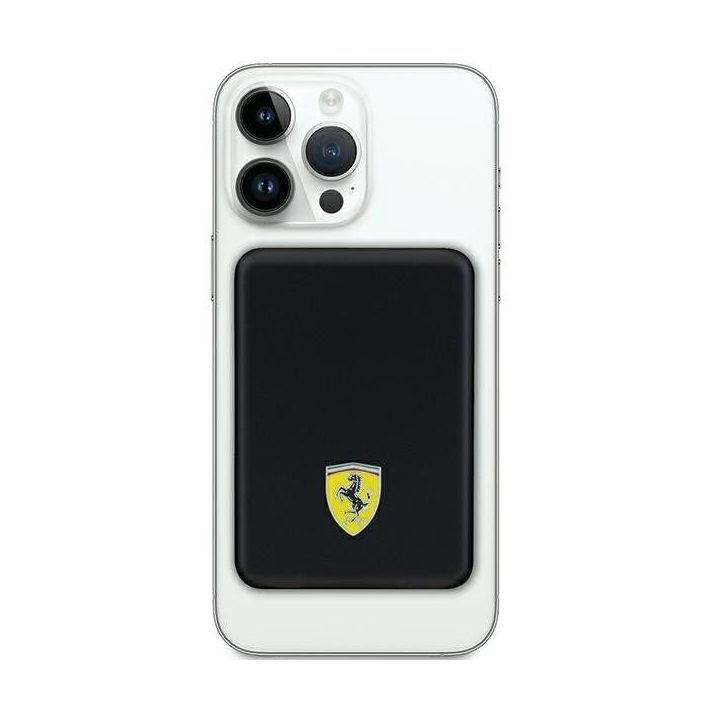 Powerbank Ferrari metalinis logotipas MagSafe 15W 5000mAh - juodas