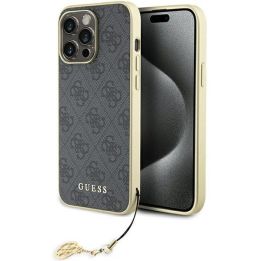 Guess 4G Charms Collection dėklas iPhone 15 Pro Max - pilkas