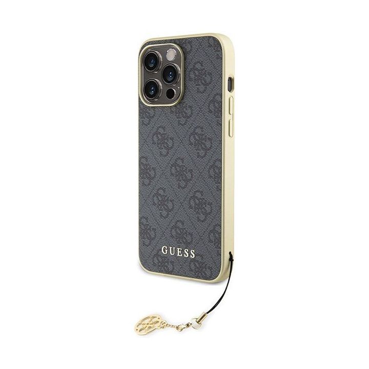 Guess 4G Charms Collection dėklas iPhone 15 Pro Max - pilkas