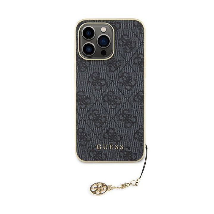 Guess 4G Charms Collection dėklas iPhone 15 Pro Max - pilkas