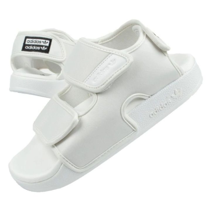 Basutės su reguliuojamu užsegimu adidas Adilette, baltos