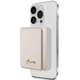 Guess MagSafe Metal Script Logo 15W 5000mAh indukcinis powerbankas - auksinis