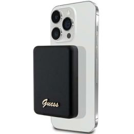 Guess MagSafe Metal Script Logo 15W 5000mAh indukcinis powerbankas - juodas