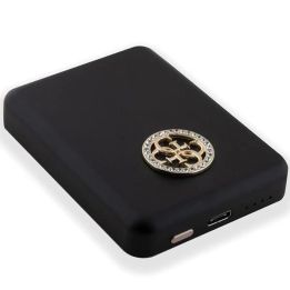 Guess MagSafe 4G Strassed Metal Logo 5W 3000mAh indukcinis powerbankas - juodas
