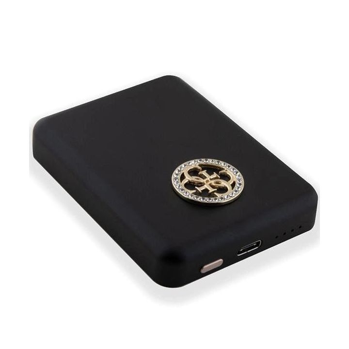 Guess MagSafe 4G Strassed Metal Logo 5W 3000mAh indukcinis powerbankas - juodas