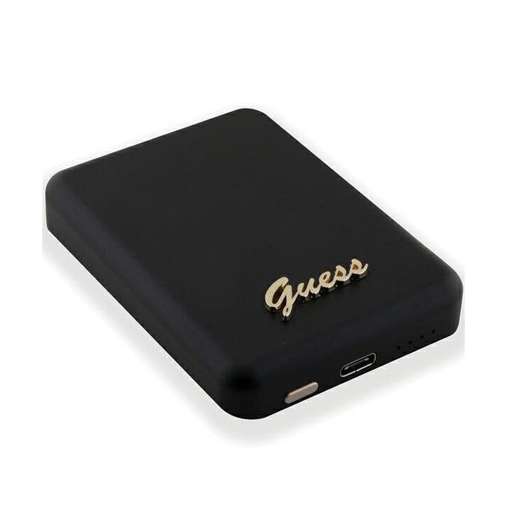 Guess MagSafe Metal Script Logo 5W 3000mAh indukcinis powerbankas - juodas