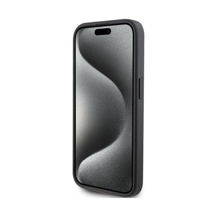 Karl Lagerfeld Saffiano Cardslot Karl&Choupette Metal Pin dėklas iPhone 15 Pro“ – juodas