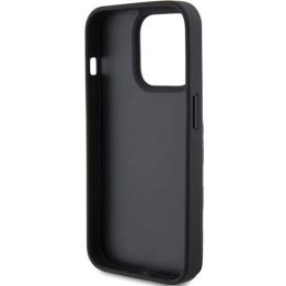 Karl Lagerfeld Saffiano Cardslots and Stand Monogram Choupette dėklas iPhone 15 Pro Max - juodas
