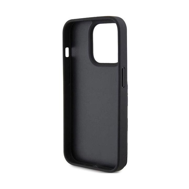 Karl Lagerfeld Saffiano Cardslots and Stand Monogram Choupette dėklas iPhone 15 Pro Max - juodas