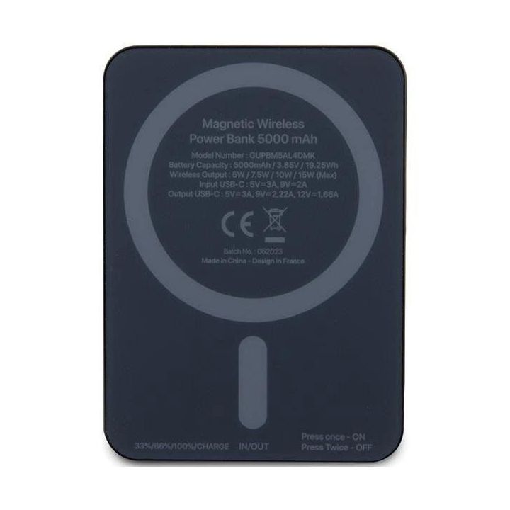 Karl Lagerfeld NFT Outline Ikonik MagSafe 5000 mAh indukcinis maitinimo blokas - juodas