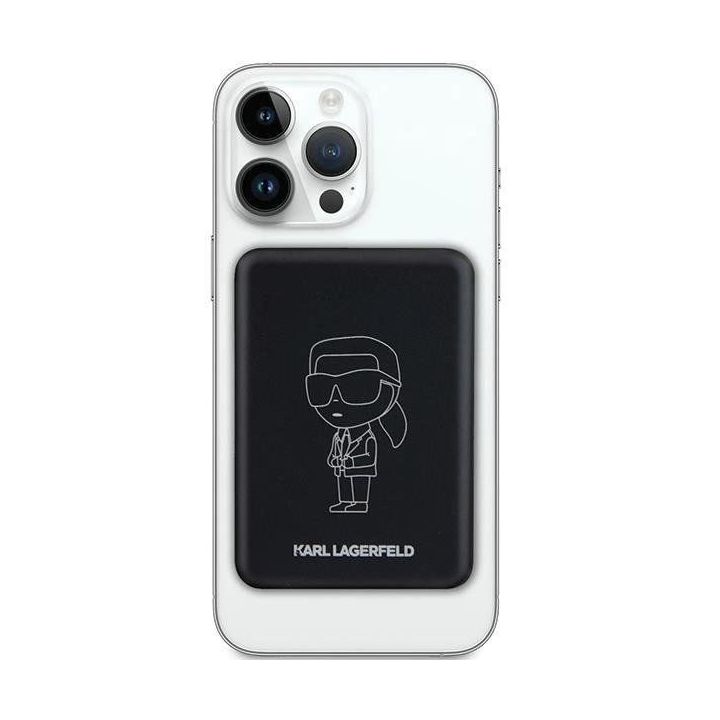 Karl Lagerfeld NFT Outline Ikonik MagSafe 5000 mAh indukcinis maitinimo blokas - juodas