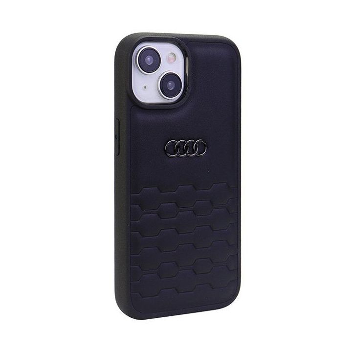 Audi GT sintetinės odos dėklas iPhone 15 Plus - juodas