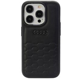 Audi GT sintetinės odos dėklas iPhone 15 Pro - juodas