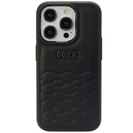 Audi GT sintetinės odos dėklas iPhone 15 Pro Max - juodas