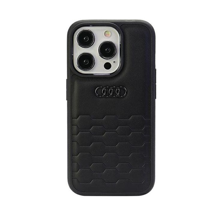 Audi GT sintetinės odos dėklas iPhone 15 Pro Max - juodas