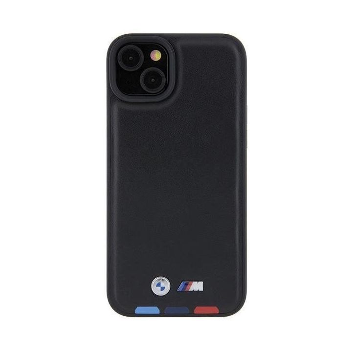 BMW odinis antspaudas iPhone 15 Plus su trispalviu antspaudu - juodos spalvos