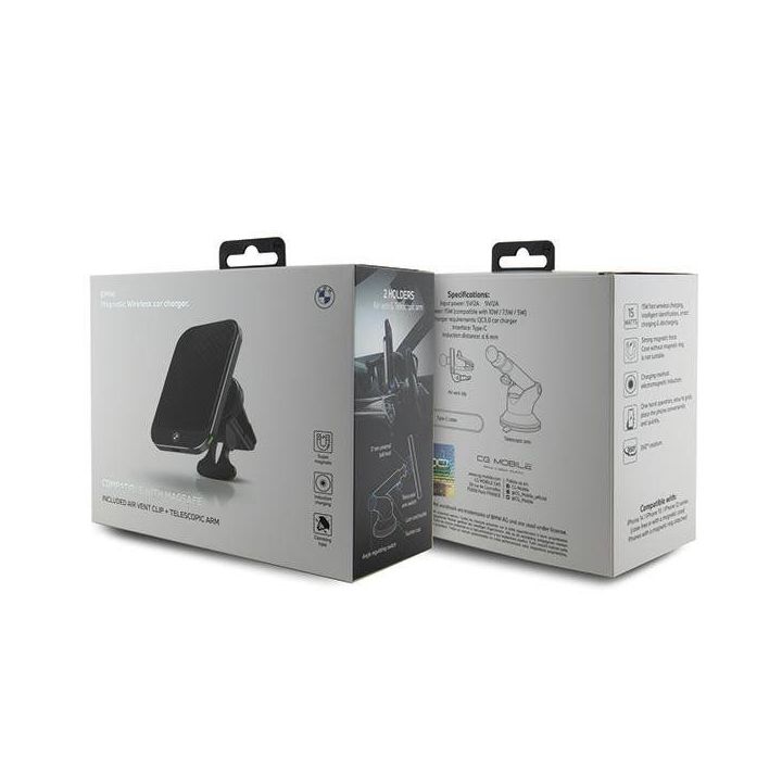 BMW MagSafe Signature Edition 15W indukcinis laikiklis priekiniam stiklui arba grotelėms - juodas