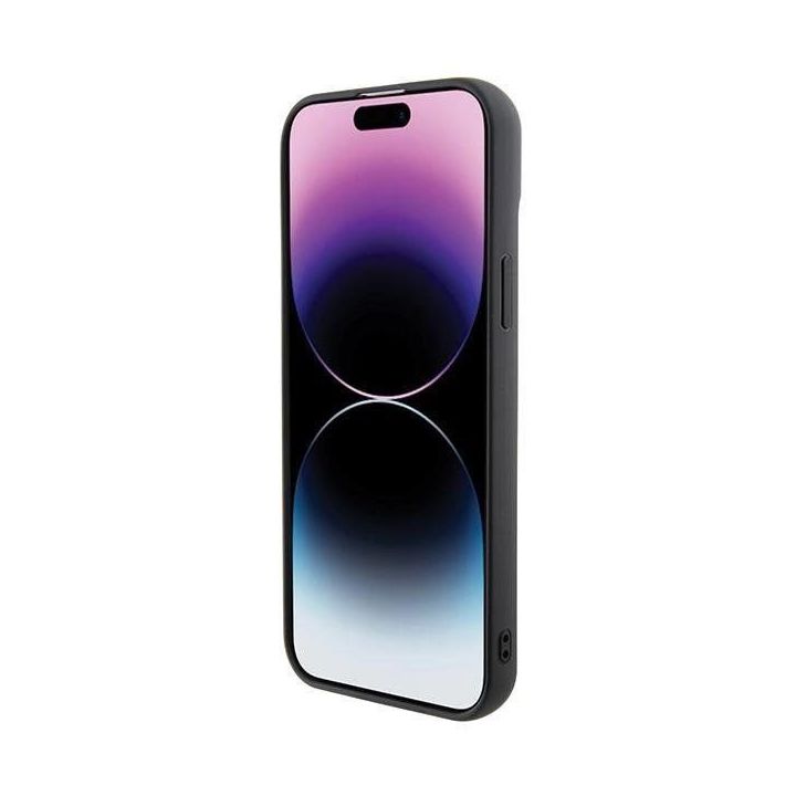 Dėklas Ferrari dygsniuotas metalinis logotipas iPhone 15 Plus - Pagrindinis