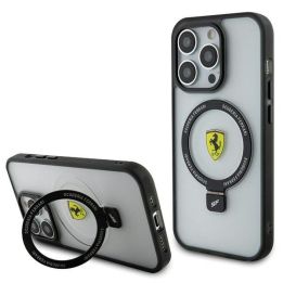 Ferrari Ring Stand 2023 Collection MagSafe dėklas iPhone 15 Pro - skaidrus