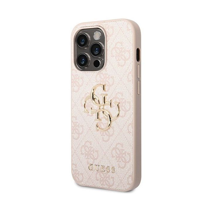 Guess 4G Big Metal Logo dėklas iPhone 15 Pro Max - rožinis