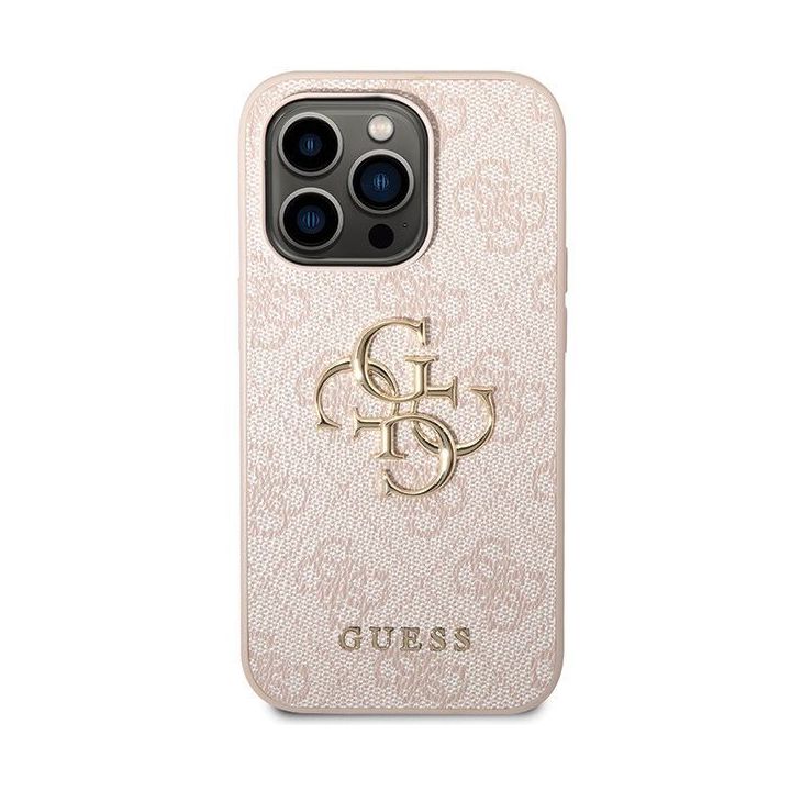 Guess 4G Big Metal Logo dėklas iPhone 15 Pro Max - rožinis