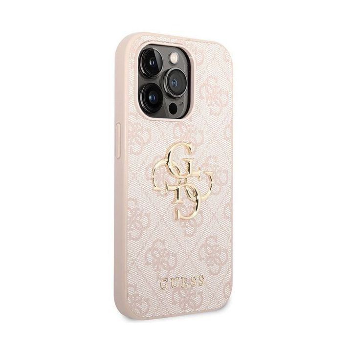 Guess 4G Big Metal Logo dėklas iPhone 15 Pro Max - rožinis