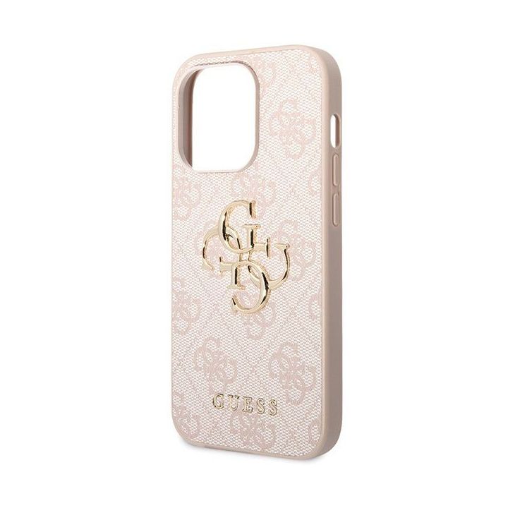 Guess 4G Big Metal Logo dėklas iPhone 15 Pro Max - rožinis