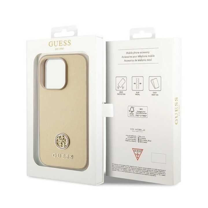 Guess Strass metalinis logotipas iPhone 15 Pro Max - šonas