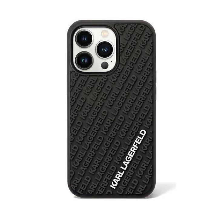 Dėklas Karl Lagerfeld 3D Rubber Multi Logo do iPhone 11 / Xr - juodos spalvos