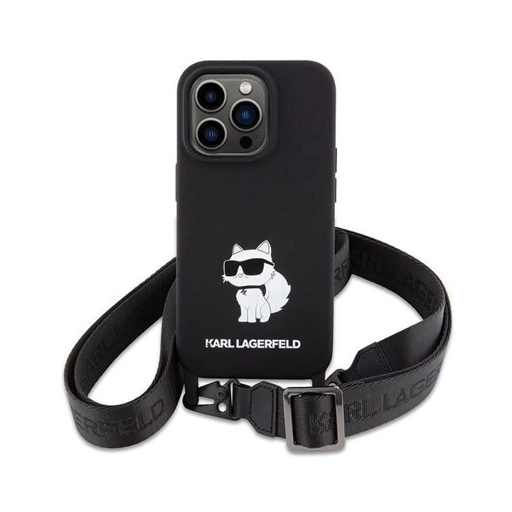 Dėklas Karl Lagerfeld Crossbody Silicone Choupette do iPhone 15 Pro Max - nuotraukos