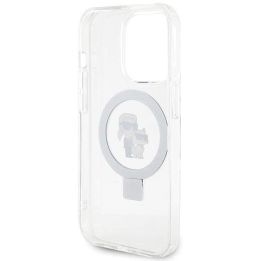 Dėklas Karl Lagerfeld Ring Stand Karl&Choupettte MagSafe do iPhone 14 Pro - baltas