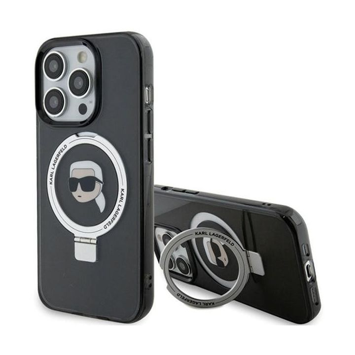 Dėklas Karl Lagerfeld Ring Stand Karl Head MagSafe do iPhone 15 Pro Max - Pagrindinis