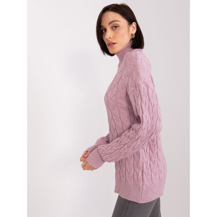Šviesiai violetinis megztinis