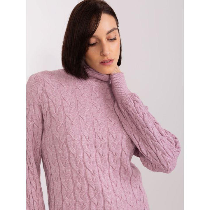 Šviesiai violetinis megztinis