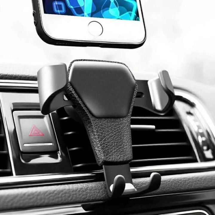 Automobilinis laikiklis H01 Juodas automobilinis laikiklis ventiliacijos grotelėms
