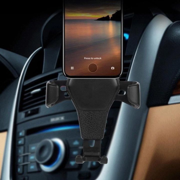 Automobilinis laikiklis H01 Juodas automobilinis laikiklis ventiliacijos grotelėms