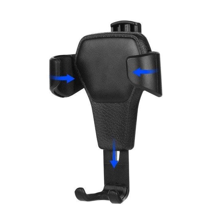 Automobilinis laikiklis H01 Juodas automobilinis laikiklis ventiliacijos grotelėms