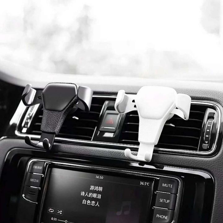 Automobilinis laikiklis H01 Juodas automobilinis laikiklis ventiliacijos grotelėms