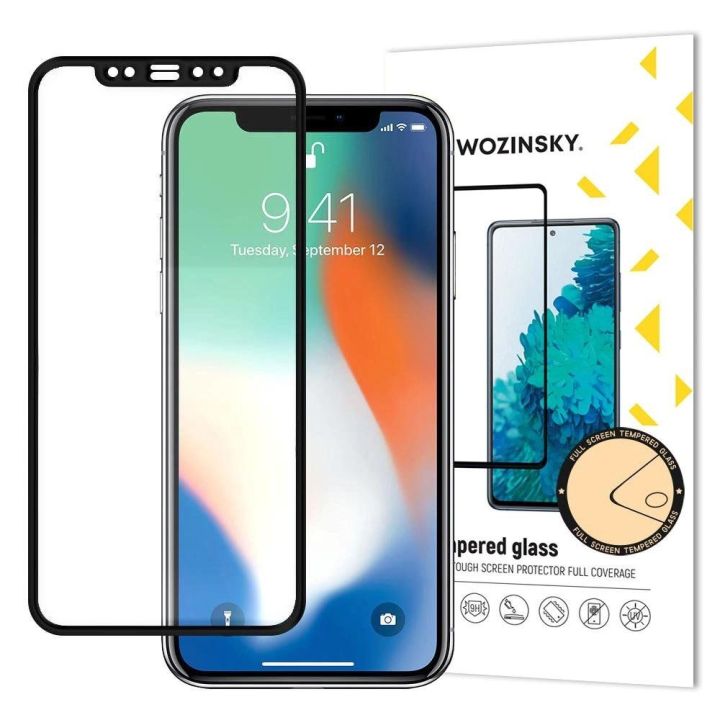 Itin tvirtas, pilnai klijuojamas grūdintas stiklas per visą ekraną su rėmeliu patogiu dėklu Apple iphone xr / iphone 11 black