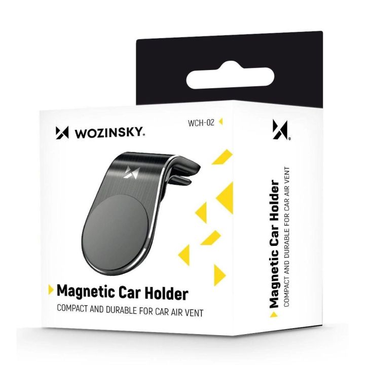 Magnetinis telefono laikiklis ant ventiliacijos grotelių juodas (WCH-02)
