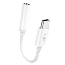 garso adapterio ausinių adapteris nuo C tipo USB iki mini lizdo 3,5 mm baltas (L16CPro baltas)