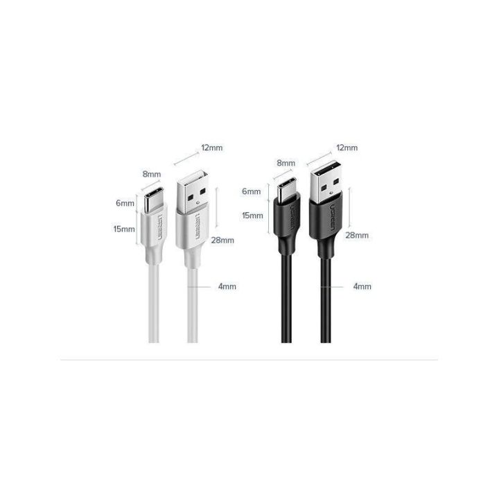 USB kabelis – USB Type C 2 A 2m juodas kabelis (60118)