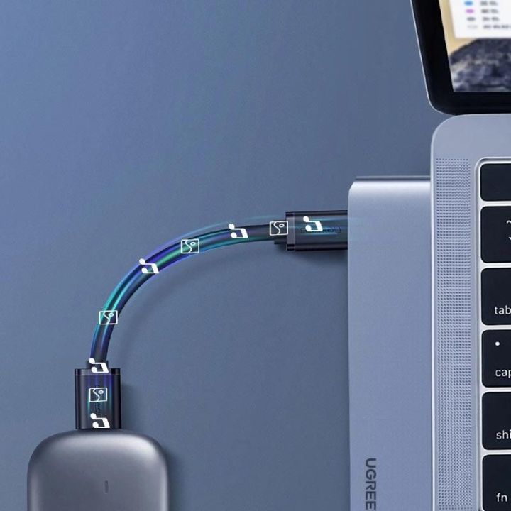 daugiafunkcinis šakotuvas 2x USB Type C to USB Type C PD (Thunderbolt 3, 100 W, 4K @ 60 Hz, 10 Gbps) / HDMI 4K @ 30 Hz / 3x USB