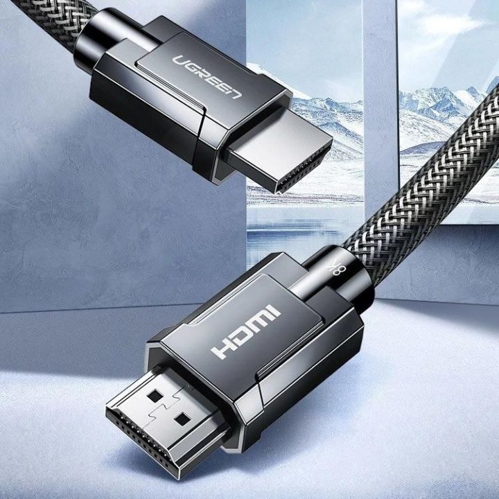 kabelis HDMI 2.1 kabelis 8K 60 Hz / 4K 120 Hz 3D 48 Gbps HDR VRR QMS ALLM eARC QFT 2 m pilkos spalvos (HD135 70321)