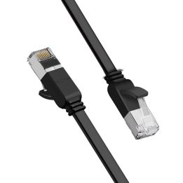 Plokščias interneto tinklo kabelis Ethernet kabelis RJ45 Cat 6 UTP 1000 Mbps 2 m juodas (50185)