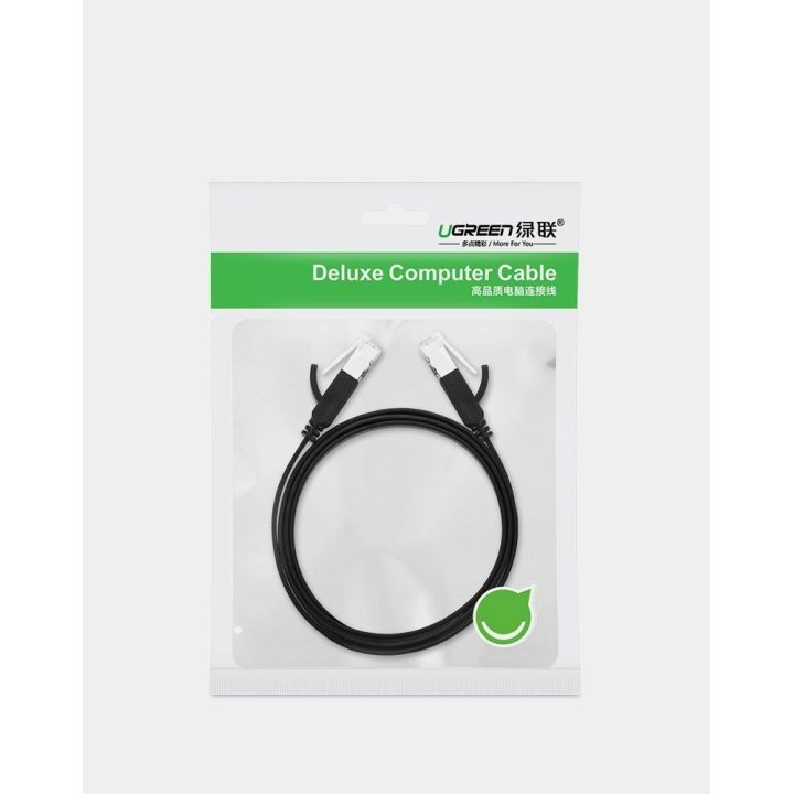 Plokščias interneto tinklo kabelis Ethernet kabelis RJ45 Cat 6 UTP 1000 Mbps 2 m juodas (50185)