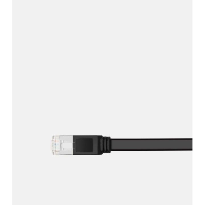 Plokščias interneto tinklo kabelis Ethernet kabelis RJ45 Cat 6 UTP 1000 Mbps 2 m juodas (50185)