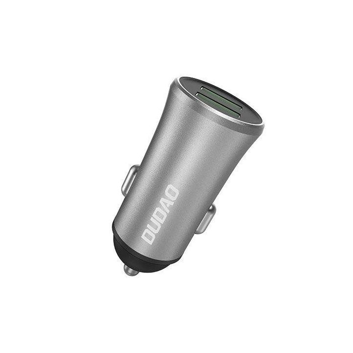 3,4 A išmanusis automobilinis įkroviklis 2x USB sidabrinis (R6S sidabrinis)