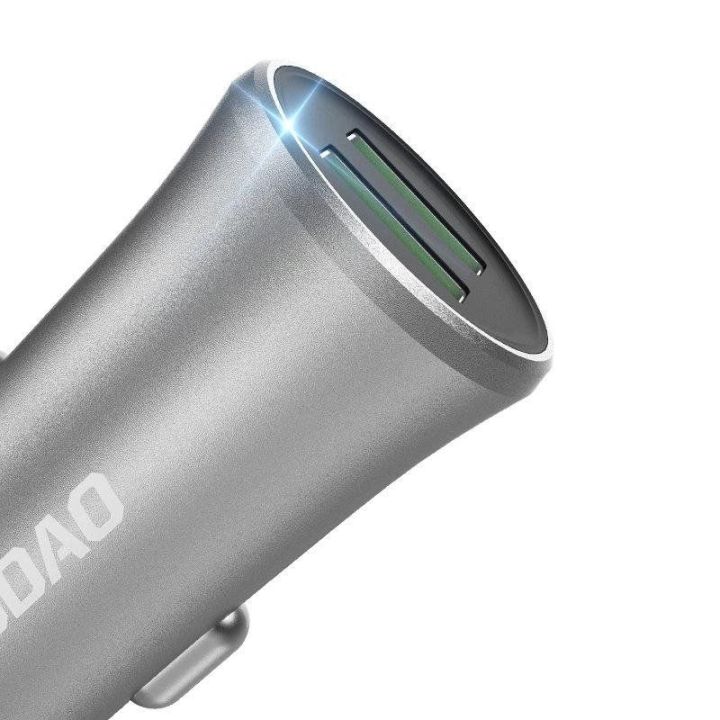 3,4 A išmanusis automobilinis įkroviklis 2x USB sidabrinis (R6S sidabrinis)